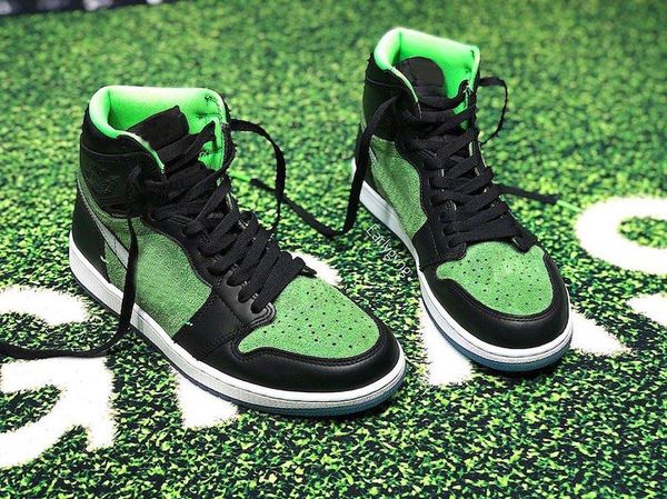 

air 1 high zoom rage green 3m reflective black tomatillo men basketball shoes outdoor sports sneakers with original box