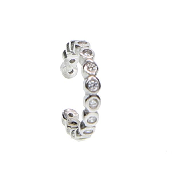 

simple geometric bezel cz clip on cuff earrings 100% 925 sterling silver classic trendy women girl no pierced silver earring
