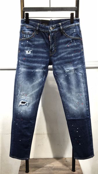 

20s new arrival d2-mens designer jeans dark black embroidery style fashion stripes mens jeans motorcycle biker causal hip hop sold #005, Blue