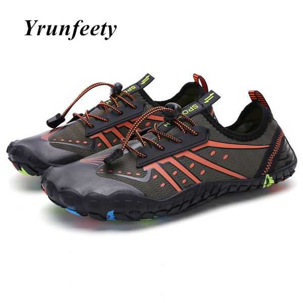 

yrunfeety swimming water shoes men women beach camping shoes aqua flats soft walking lovers non-slip sneakers, Black