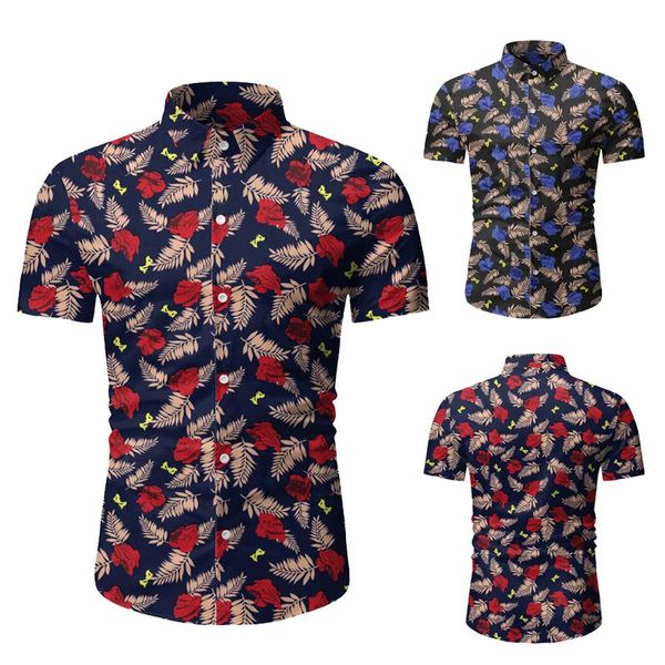 

mens ethnic beach short sleeve casual cotton printing hawaiian shirt blouse couple loose fit hawaii vintage african print, White;black