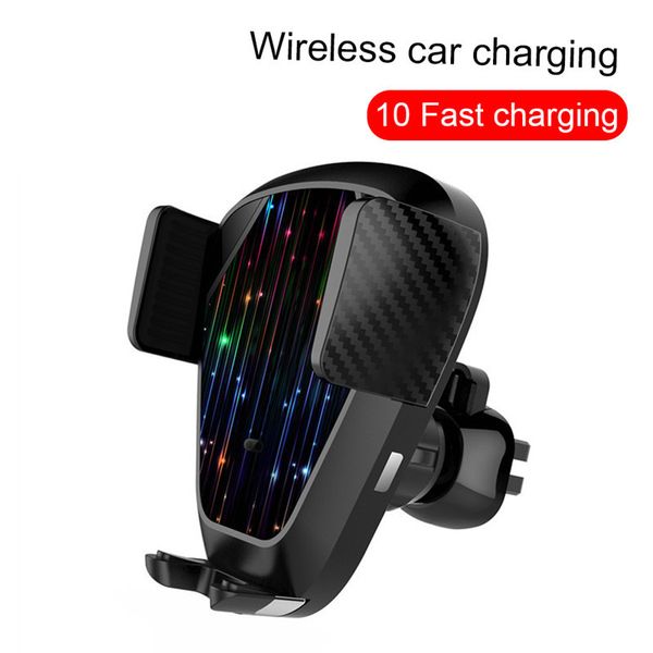 

Wireless Charger Automatic Clamping Charging Phone Holder Mounts V7 Smart Sensor 10W Qi Fast Car Charger for iPhone Samsung Universal Phones