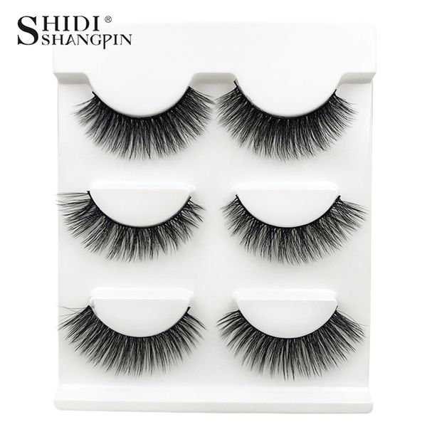 

shidishangpin 3 pairs mink eyelashes 3d false lashes mix style thick makeup eyelash extension make up 3d soft fake eye lashes