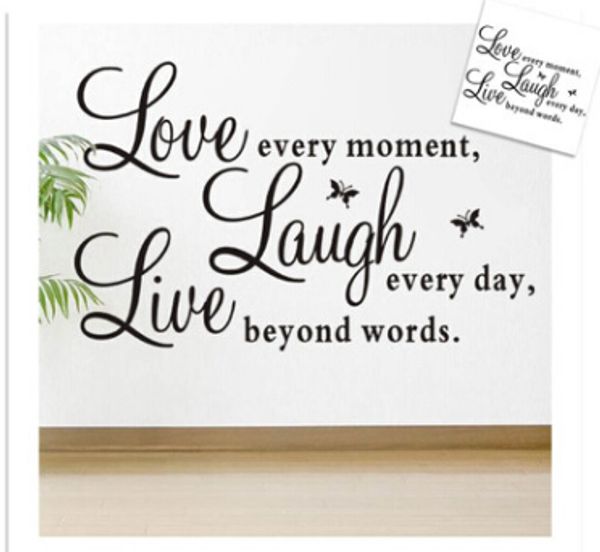 

live laugh love alphabet wall stickers removable letter butterflies art vinyl mural diy self adhesive wall decals