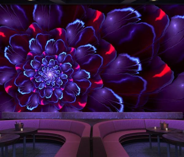 Abstrakte bunte Blumenbar-KTV-Hintergrund-Wand-Tapete für Wände 3 D für Wohnzimmer