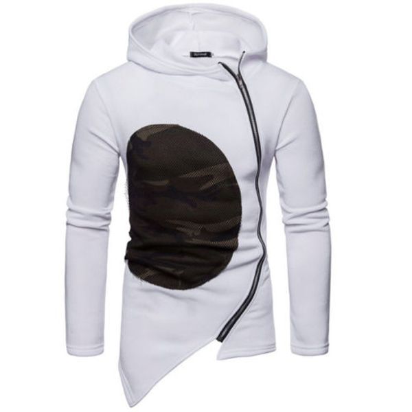 

2018 men's fahion long sleeve zip sweatshirts tee hooded hoodie, Black