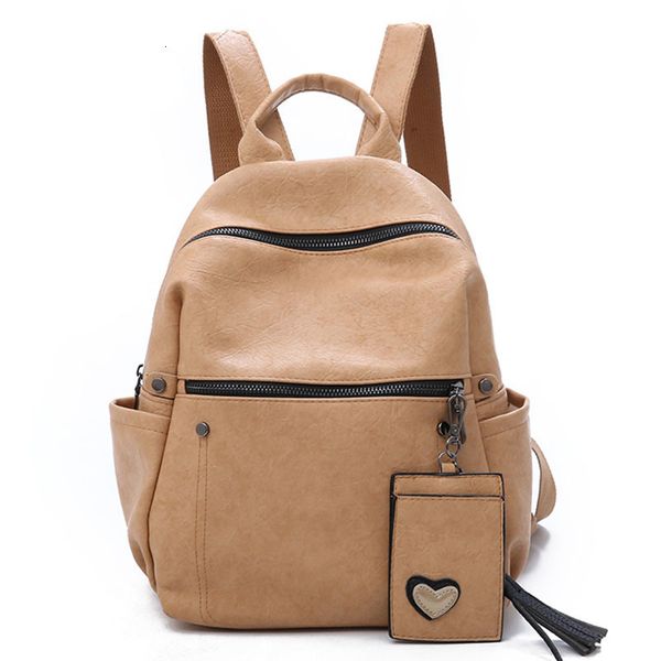 

women leather backpack teenage girls school bag female vintage large solid soft backpacks mochila black back pack bags new xa86h