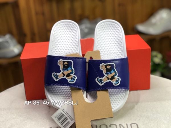 

2020 stitching sandals hit color slippers rainbow fluff black white pink benassi duo ultra slid trend flip flops size 36-45