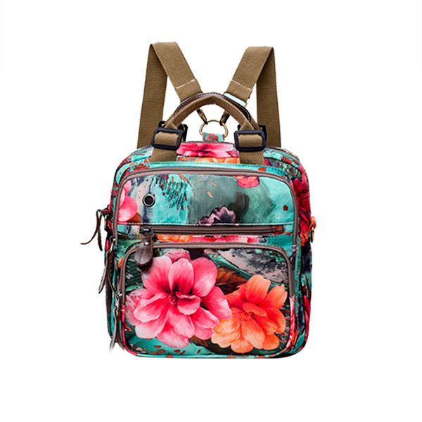 

aelicy 2019 newlarge capacity baby tropical plant print fashion nylon women school shopping travel backpack nappy organizer bags
