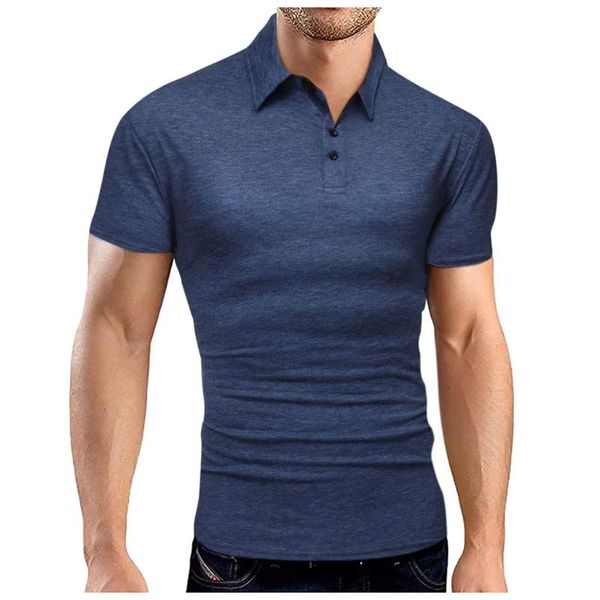 

kancoold shirt men fashion solid color business turn-down collar cotton short sleeve polos shirt blouse shirts for men jun11, White;black