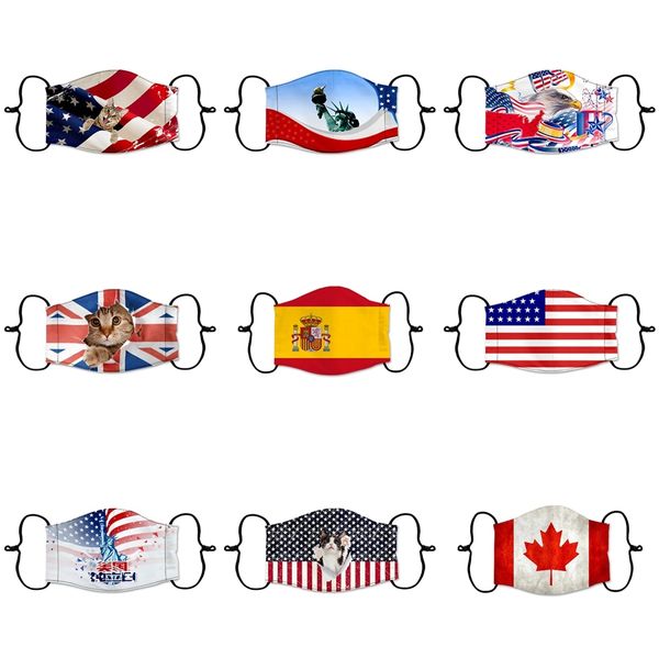 

2020 english alphabet printing face mask dust mask washable reusable designer mask 8 styles da500 #785