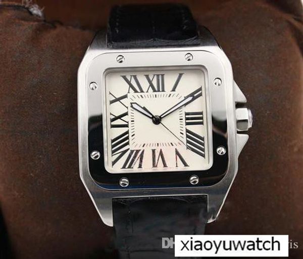 

Luxury aaa mens watch Top Quality men watches Automatic Mechanical White Dial Silver Skeleton Leather Band Square dial watch Monor Hemmo