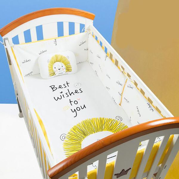 

3 pcs/set baby crib set bedding set bumpers pillow mattress cover 130*70cm printing crib cotton bedclothes for gift bmt078