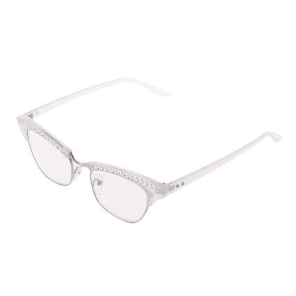 

fashion women cat eye reading glasses crystal rhinestone decoration presbyopic eyewear eyeglasses +1.0 to +3.5 50jb, White;black