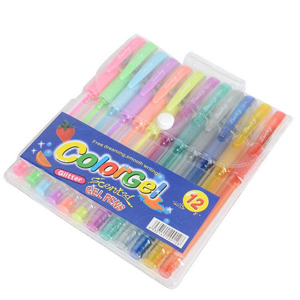 

12 pcs/pack 0.8-1mm kawaii candy color princess style multicolor gel ink pen stationery school office supplies