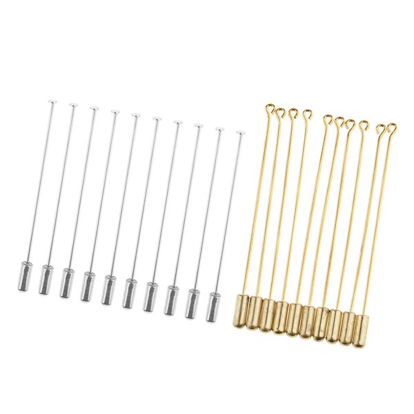 

20 piece long stick needle plug lapel hat scarf brooch boutonniere pins, Gray