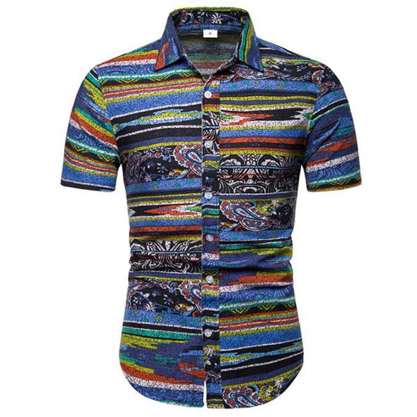 

printed summer shirts men 2020 hawaiian short sleeve casual shirt for men shirts for fashion, White;black