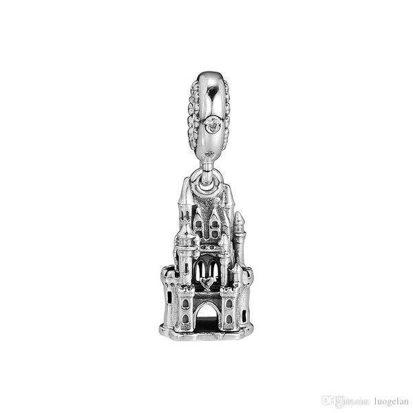 

2018 autumn 925 sterling silver jewelry regal castle dangle charm beads fits pandora bracelets necklace for women jewelry making, Bronze;silver