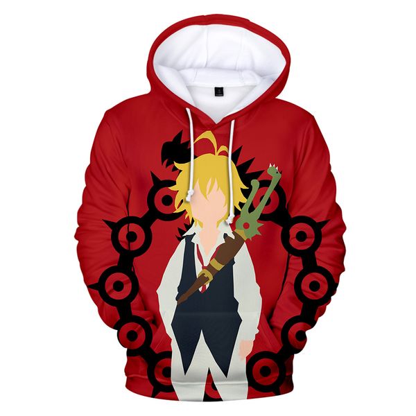 

meliodas 3d hoodies men/women 2019 new fashion nanatsu no taizai coolest the seven deadly sins meliodas 3d hoody print coats, Black