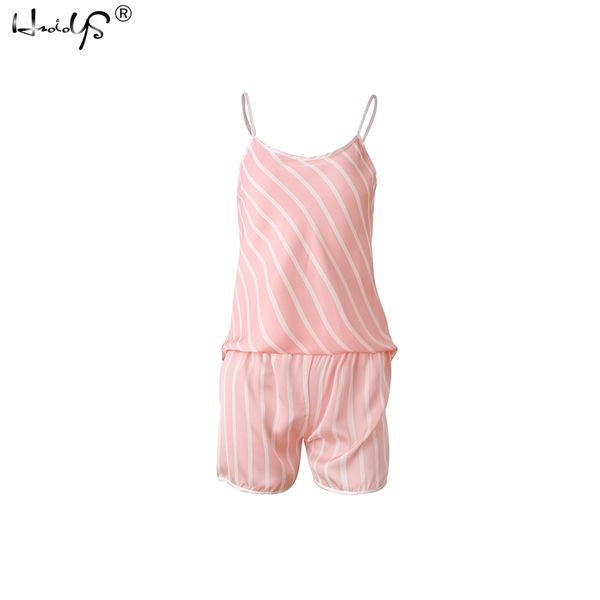 

stripe satin cami and shorts pajamas set 2019 summer new women spaghetti strap sleeveless nightwear home clothing, Blue;gray