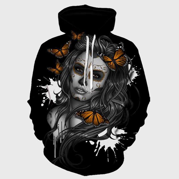

толстовка 3d печати толстовка мужчины и женщины hip hop hoodie смешной осень и зима улица одежда толстовка lovers, Black
