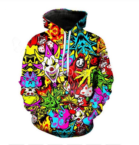 

new fashion women/men's insane clown posse casual 3d printed crewneck sweatshirts hoodies sportwear coat wr227, Black