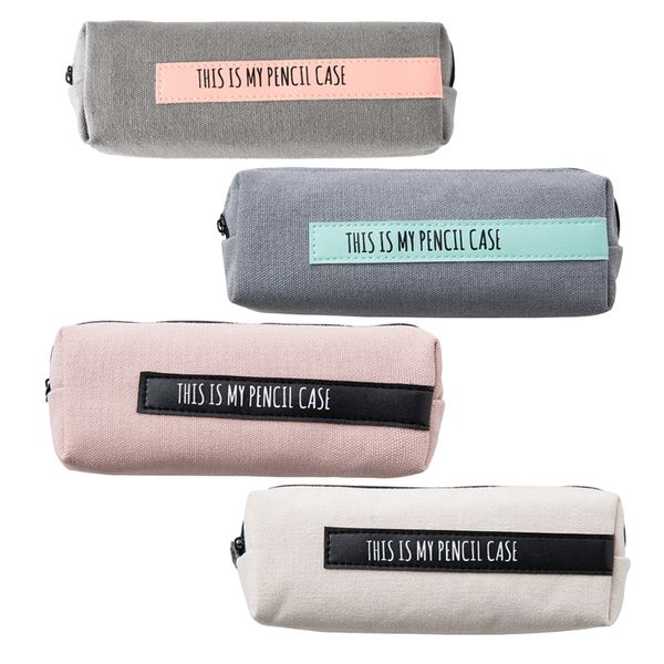 

1pc creative school pencil case simple solid color large pen bag school supplies