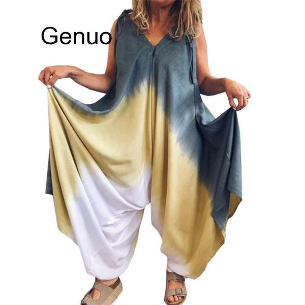 

2020 лето новые европейские и американские дамы горячие моды сыпучие рукавов жилет printed комбинезон, Black;white