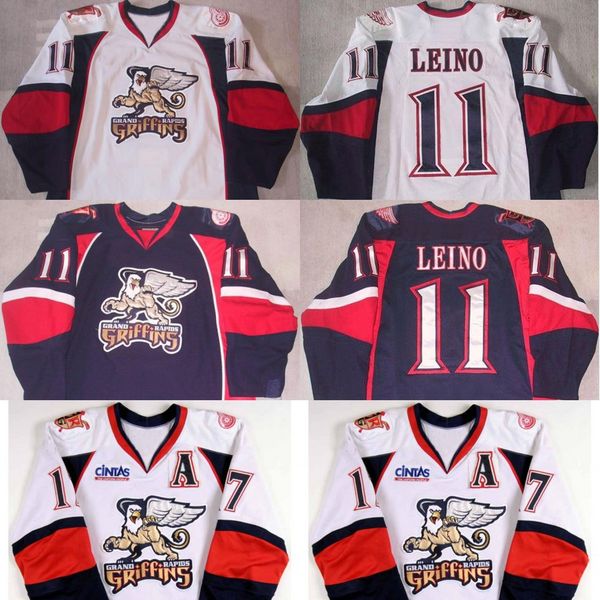 

grand rapids griffins 17 mark cullen 11 ville leino mens womens youth 100% embroidery cusotm any name any number hockey jerseys, Black;red