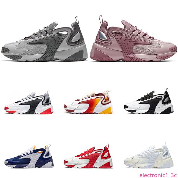 

2019 zoom 2k men women triple black race red royal blue black white purple trainers outdoor sports sneakers size 36-45, Black;green
