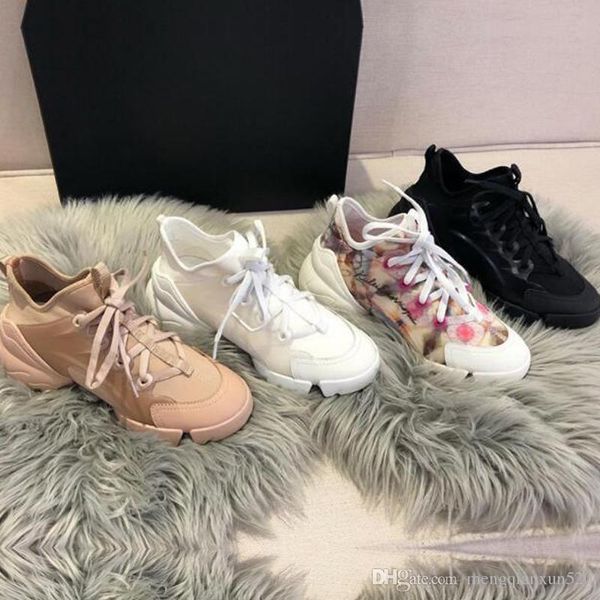 

spring summer designer casual shoes fashion flowers sports woman shoes running printing lace thick bottom luxury bowling shoe large size 42, Black