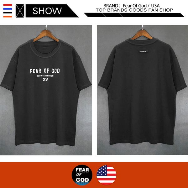 

sithe collection t-shirt high fear t american xv designer god xu fog street and 20ss of european hip-hop tide brand short-sleeved kakdc, Black