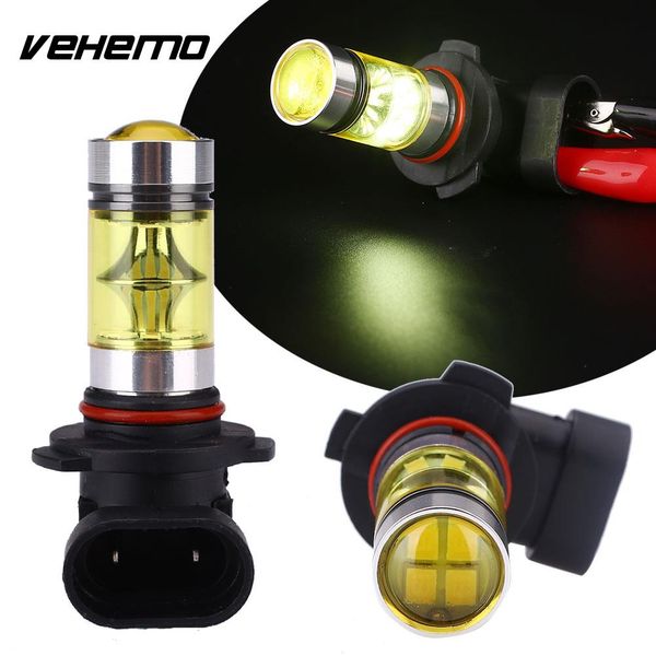 

vehemo 2pcs 9145 h10 100w led car auto fog driving lights lamp yellow super bright