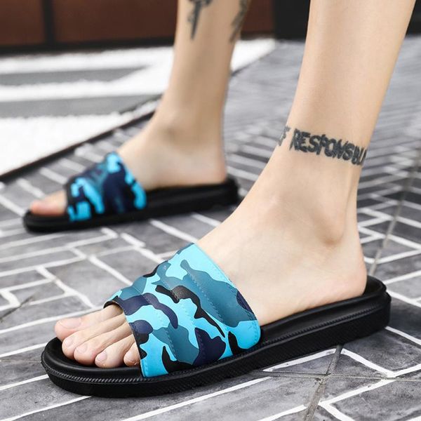

men's slipper fashion casual summer couples household slippers anti-skid camouflage non-slip men sandals comfortable 2020, Black
