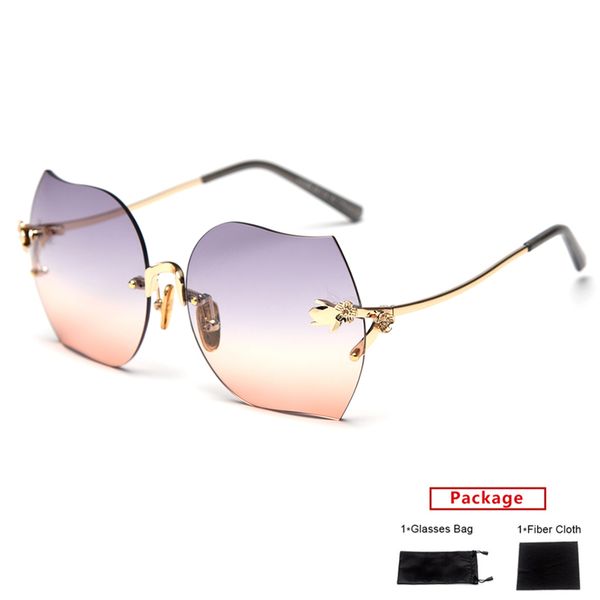 

mimiyou oversized rimless sunglasses women carve flowers sun glasses brand fashion desgin uv400 eyeglasses lady shades oculos, White;black