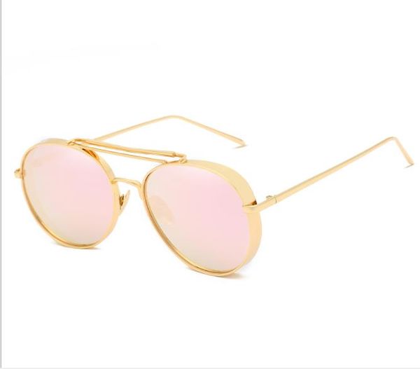 

sunglasses fashion personality thick-edged sunglasses metal color film men's and women's universal sunglasses, White;black