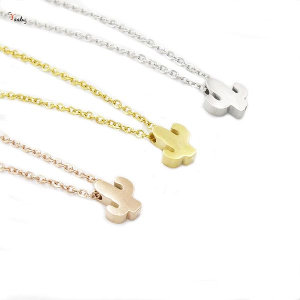 

personalized cactus necklace gold rose gold silver necklace cactus initial wedding party gift gift for friends