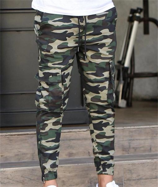 

mens designer pants fashion slim drawstring autumn winter mens pants casual running camouflage print males clothing, Black