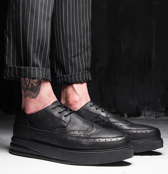 Brogue Carving Men/'s Thick Platform Casual Loafer Lace Up Formal Sport Shoes