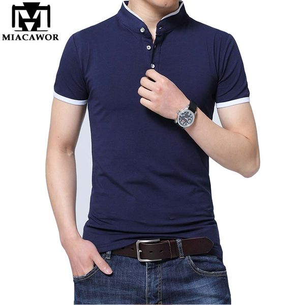 

Miacawor New Summer Men Polo Shirt Short Sleeves Solid Polo Homme Cotton Slim Fit Camisa Polo Men Tops &Tees Size 5xl Mt588