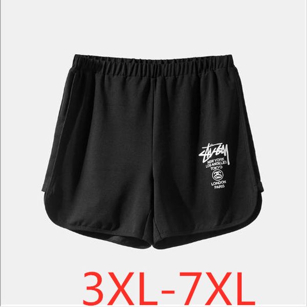 

2019 summer plus size shorts for women casual loose high elastic waist large size womens sports shorts black 3xl 4xl 5xl 6xl 7xl, White;black