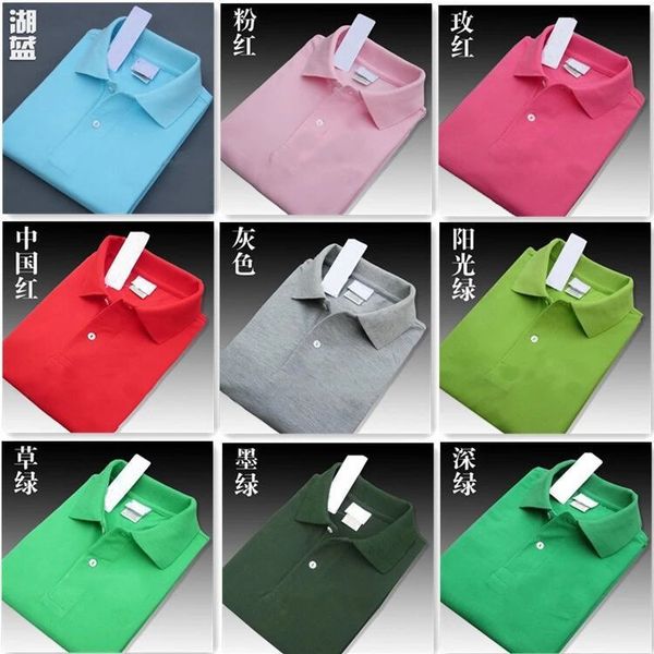 Polos femininos de atacado Algodão respirável Camisetas sólidas camisas de manga curta Tamanho S-2xl Multi Colors