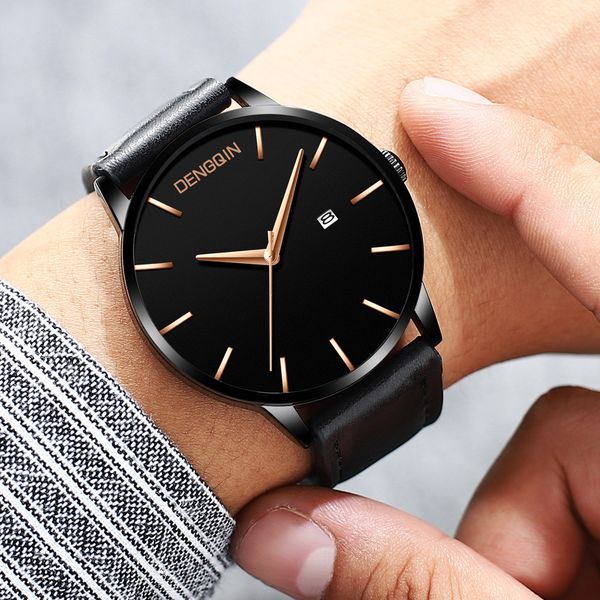 

dengqin men wristwatch brand quartz army military leather watches mens watch man luxury with date watch male, Slivery;brown