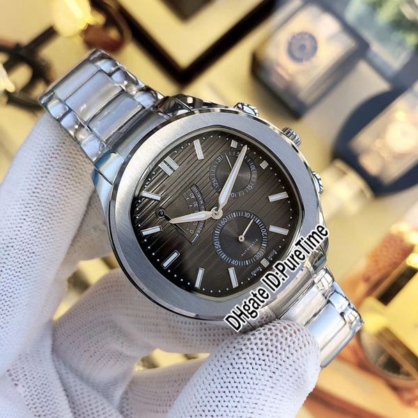 

new black_tie g0a33018 41mm automatic power reserve mens watch steel case gray texture dial stainless steel bracelet puretime e07b2, Slivery;brown