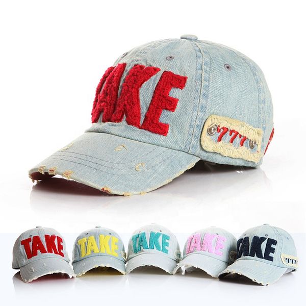 

fashion outdoor dress worn out children 6 panels sport hat kids baseball cap