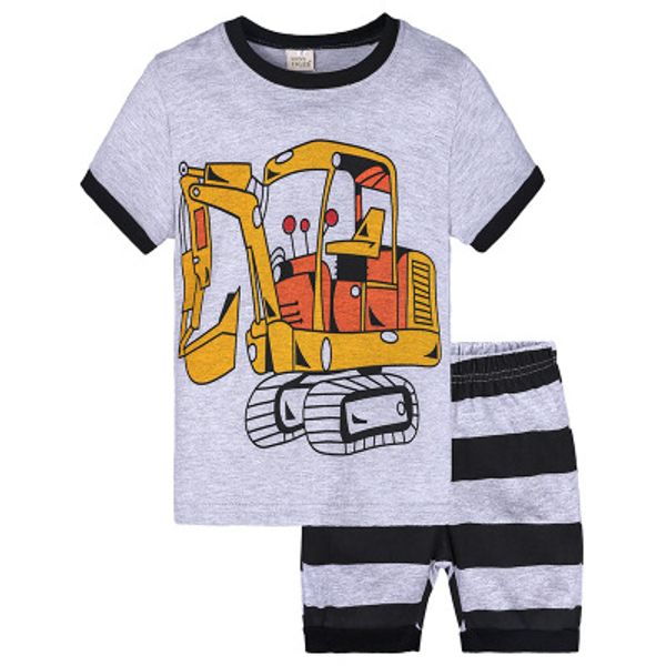 

kids fashion pajamas boys girls summer casual sleeping wear children trend animal striped printed cartoon two pieces pajamas sets 10 styles, Blue;red
