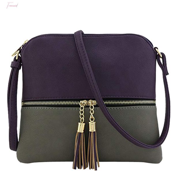 

женщина мешки плеча кожа кисточкой crossbody hit color сумка кошельки и сумки сумки женщин сумки конструктора