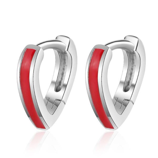 

exquisite red heart ear hook hoop earrings for women trend creative 925 sterling silver party gift jewelry accessories sae402, Golden;silver