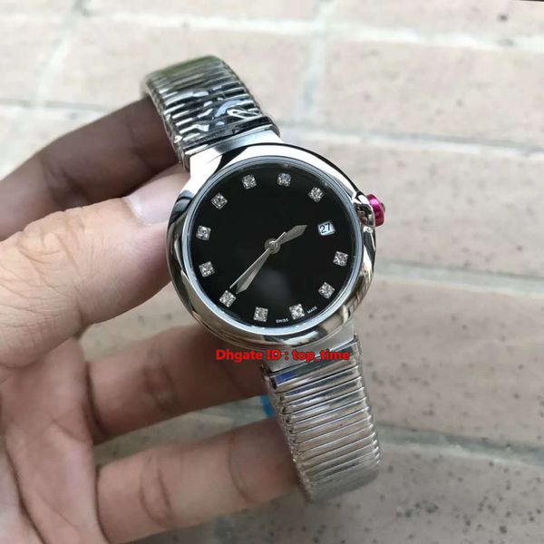 

10 style lvcea tubogas swiss quartz 33mm womens watch 102953 lu33bssd/11.t black dial stainless steel bracelet ladies watches, Slivery;brown