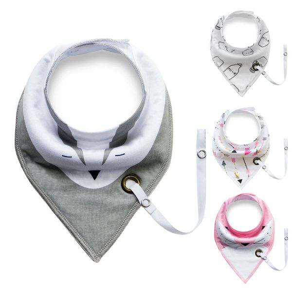 

новый хлопок baby нагрудники мультфильм fox bib младенца baberos с ремешком новорожденный кормление отрыжка ткань babador бандана нагрудники